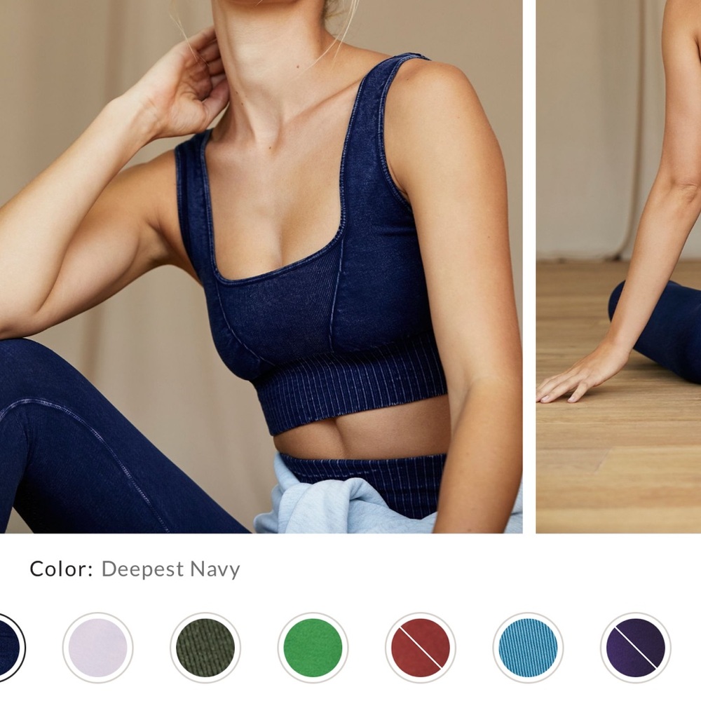 Free People movement good karma sports bra in deepest navy